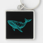 Futuristic Geometric Whale Keychain キーホルダー (正面)
