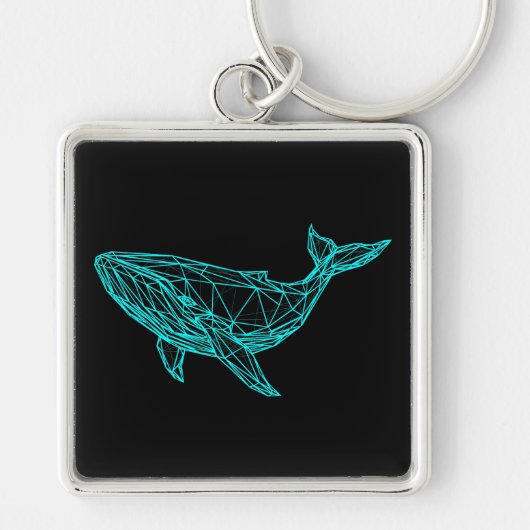 Futuristic Geometric Whale Keychain キーホルダー (正面)