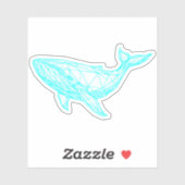 Futuristic Geometric Whale Sticker シール (シート)