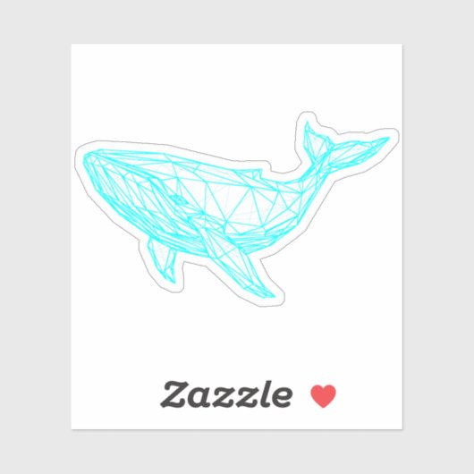 Futuristic Geometric Whale Sticker シール (シート)