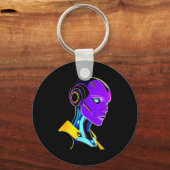 Futuristic Graphic Design Robot 1 キーホルダー (正面)