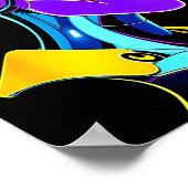 Futuristic Graphic Design Robot 1 ポスター (角)