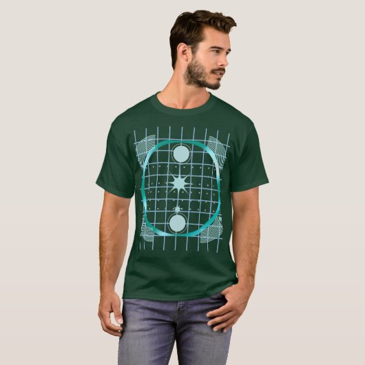 Futuristic Grid Circle Abstract Design Tシャツ (正面フル)