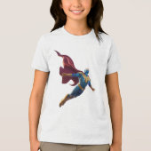 Futuristic Hero in Flight – Bold Sci-Fi Warrior  トライブレンドＴシャツ (正面)