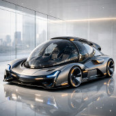 Futuristic High-Tech Concept Car Design Print カード