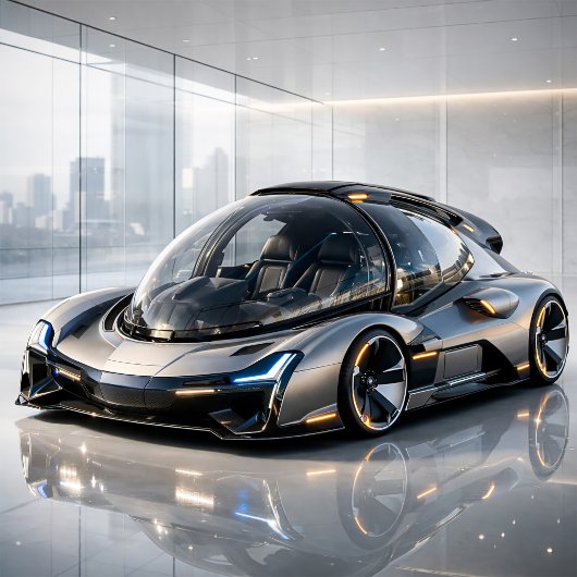 Futuristic High-Tech Concept Car Design Print カード