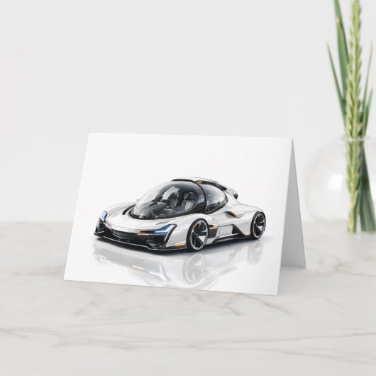 Futuristic High-Tech Concept Car Design Print カード (正面)