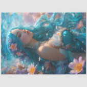 Futuristic Icy Blue Mermaid decoupage Paper  薄葉紙 (正面)