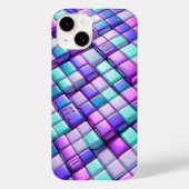 Futuristic Iridescent Tech Grid Phone Case - Metal Case-Mate iPhoneケース (裏面)