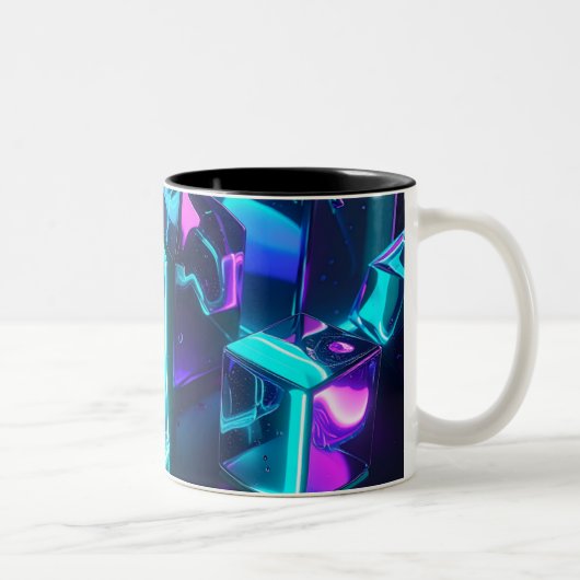 Futuristic Liquid Glow Geometric Mug ツートーンマグカップ (右)