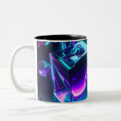 Futuristic Liquid Glow Geometric Mug ツートーンマグカップ (左)
