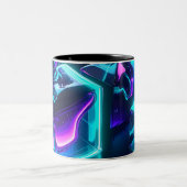 Futuristic Liquid Glow Geometric Mug ツートーンマグカップ (中央)
