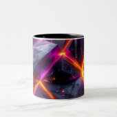 Futuristic Luminous Crystal Geometry Mug ツートーンマグカップ (中央)