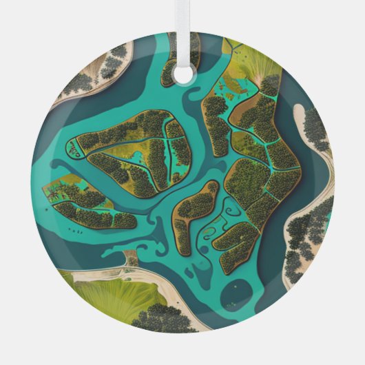Futuristic Marshlands ガラスオーナメント (正面)