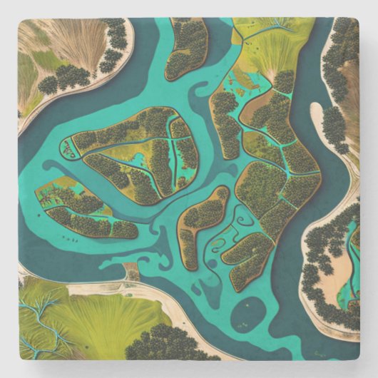 Futuristic Marshlands ストーンコースター (正面)