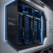 Futuristic Mobile Data Center Truck Card カード