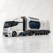 Futuristic Mobile Data Center Truck Card カード