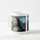 Futuristic Mona Lisa AI Art Mug コーヒーマグカップ (正面左)