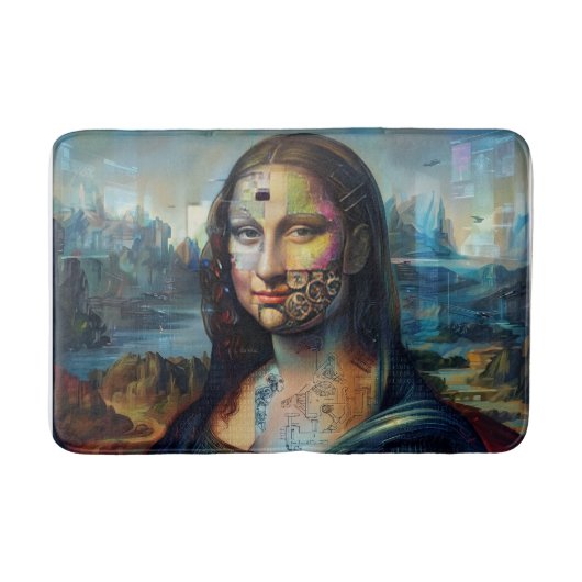 Futuristic Mona Lisa Bath Mat バスマット (正面)