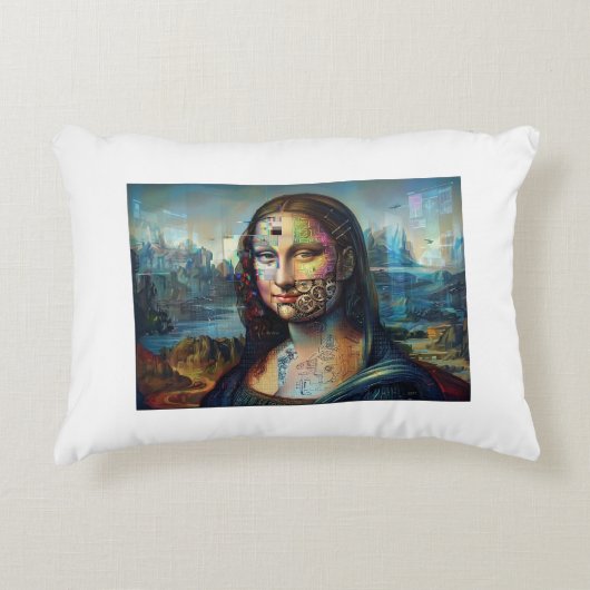 Futuristic Mona Lisa Cushion アクセントクッション (正面)