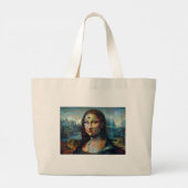 Futuristic Mona Lisa Jumbo Tote Bag ラージトートバッグ (裏面)