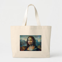 Futuristic Mona Lisa Jumbo Tote Bag ラージトートバッグ