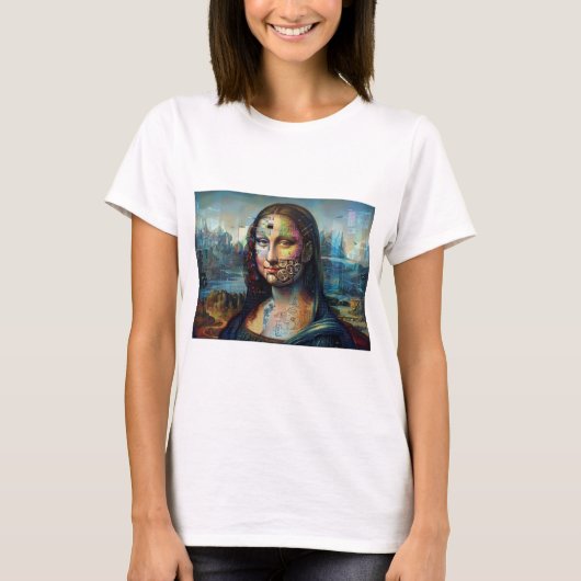 Futuristic Mona Lisa Ladies T-Shirt  Tシャツ (正面)