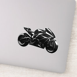 Futuristic Motorcycle Black White Vector  シール
