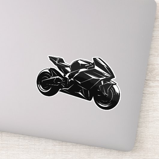 Futuristic Motorcycle Black White Vector  シール (詳細)