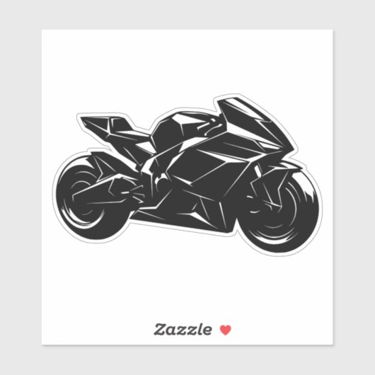 Futuristic Motorcycle Black White Vector  シール (シート)