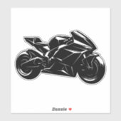 Futuristic Motorcycle Black White Vector  シール (シート)