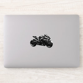 Futuristic Motorcycle Black White Vector  シール