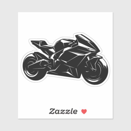 Futuristic Motorcycle Black White Vector シール (シート)