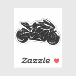Futuristic Motorcycle Black White Vector  シール