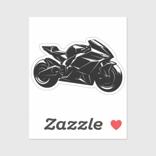 Futuristic Motorcycle Black White Vector  シール (シート)