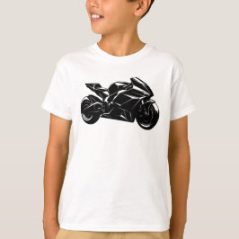 Futuristic Motorcycle Black White Vector  Tシャツ