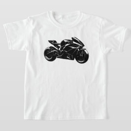 Futuristic Motorcycle Black White Vector  Tシャツ
