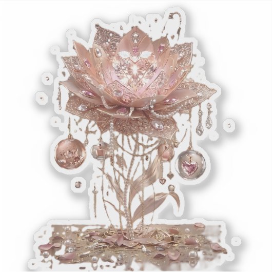 Futuristic Neon Blossom Vinyl Sticker シール (正面)