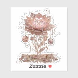 Futuristic Neon Blossom Vinyl Sticker シール