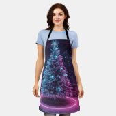 Futuristic Neon Christmas – Modern Sci-Fi Holiday  エプロン (着用した状態)