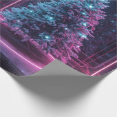 Futuristic Neon Christmas – Modern Sci-Fi Holiday  ラッピングペーパー (角)