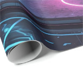 Futuristic Neon Christmas – Modern Sci-Fi Holiday  ラッピングペーパー (ロールコーナー)