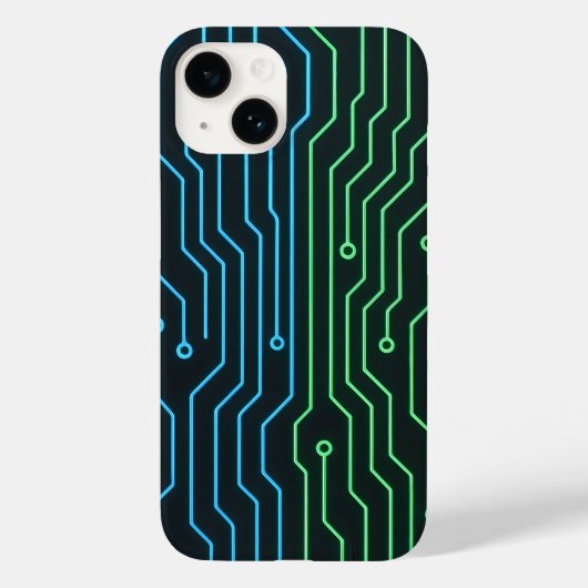 Futuristic Neon Circuit Phone Case Case-Mate iPhoneケース (裏面)