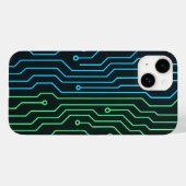 Futuristic Neon Circuit Phone Case Case-Mate iPhoneケース (裏面 (横))
