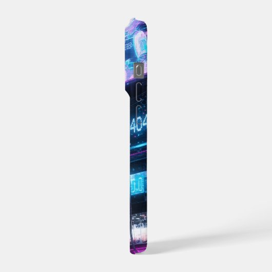 Futuristic Neon Cyberpunk Glitch Anime Case iPhoneケース (左側面)