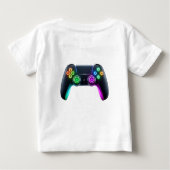 Futuristic Neon Gaming Controller Logo T-Shirt ベビーTシャツ (裏面)