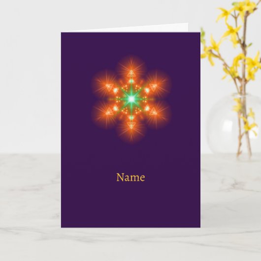 Futuristic Neon Glow Flower Graphic カード (黄色い花)