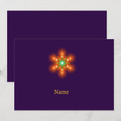 Futuristic Neon Glow Flower Graphic サンキューカード (正面/裏面)