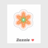 Futuristic Neon Glow Flower Graphic シール (シート)