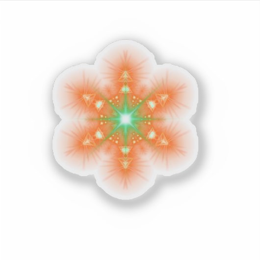 Futuristic Neon Glow Flower Graphic シール (正面)